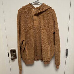 Old Navy Brown Sherpa Fleece Hoodie - Size XL
